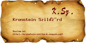Kronstein Szilárd névjegykártya